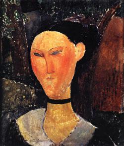 Amedeo Modigliani Woman with a Velvet Ribbon oil painting image